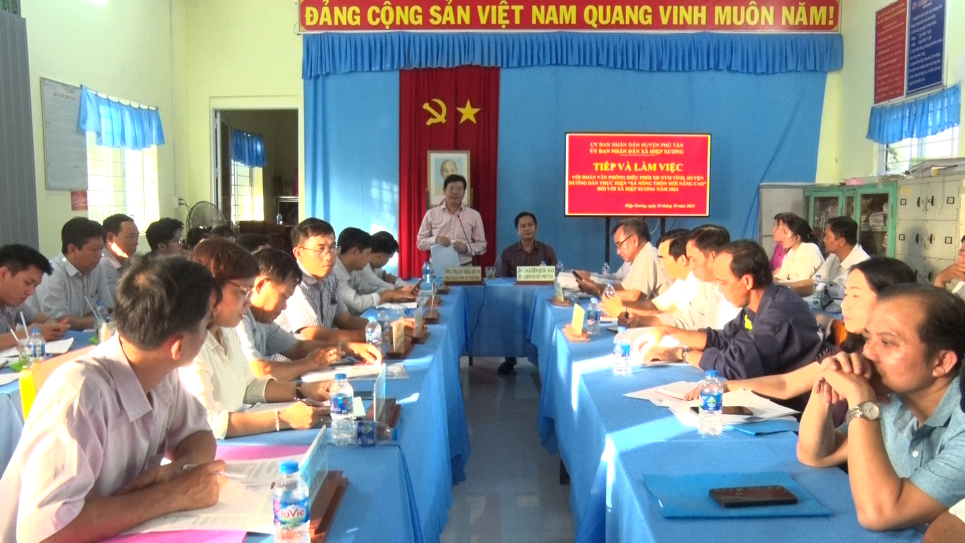 Văn phòng Điều phối nông thôn mới tỉnh kiểm tra tiến độ xây dựng nông thôn mới  nâng cao tại xã Hiệp Xương