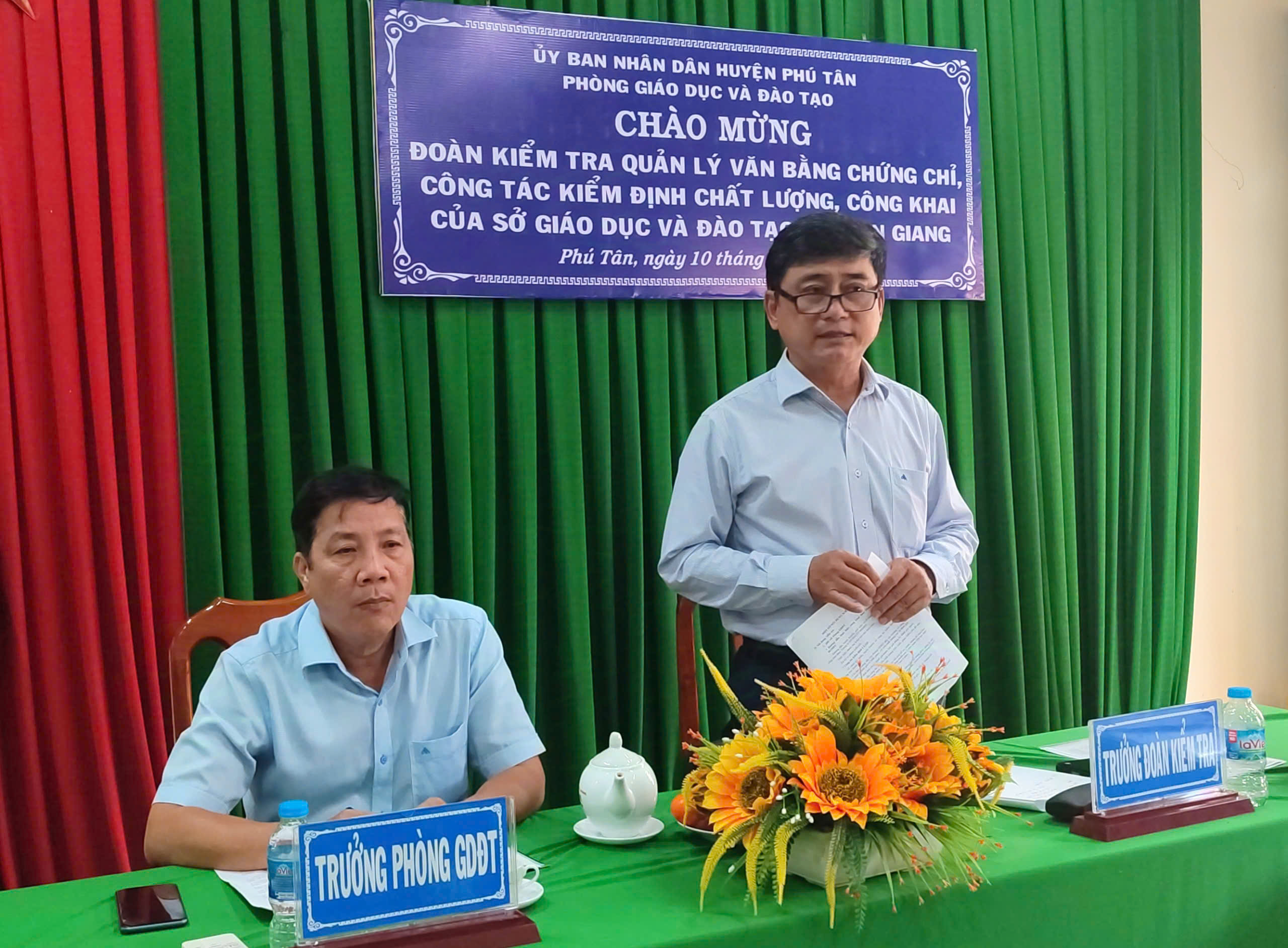 Sở Giáo dục và Đào tạo An Giang kiểm tra quản lý văn bằng chứng chỉ, công tác kiểm định chất lượng, công khai tại Phú Tân